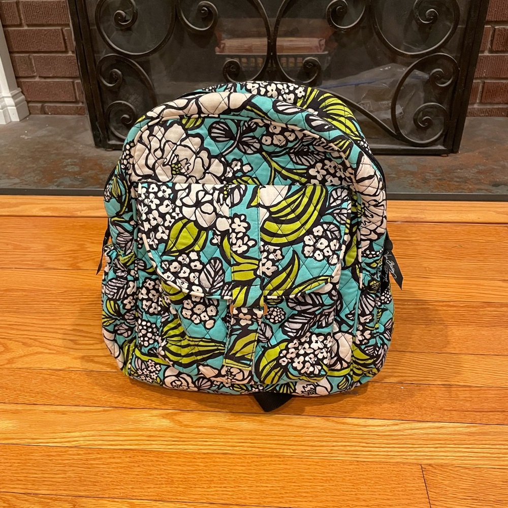 Vera Bradley Floral Backpack with Green and Blue Accents
